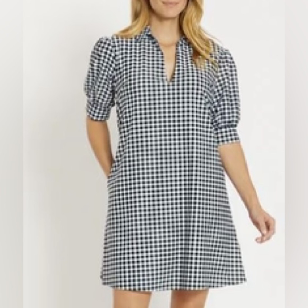EUC Jude Connally Emerson Dress in Gingham Black, size L